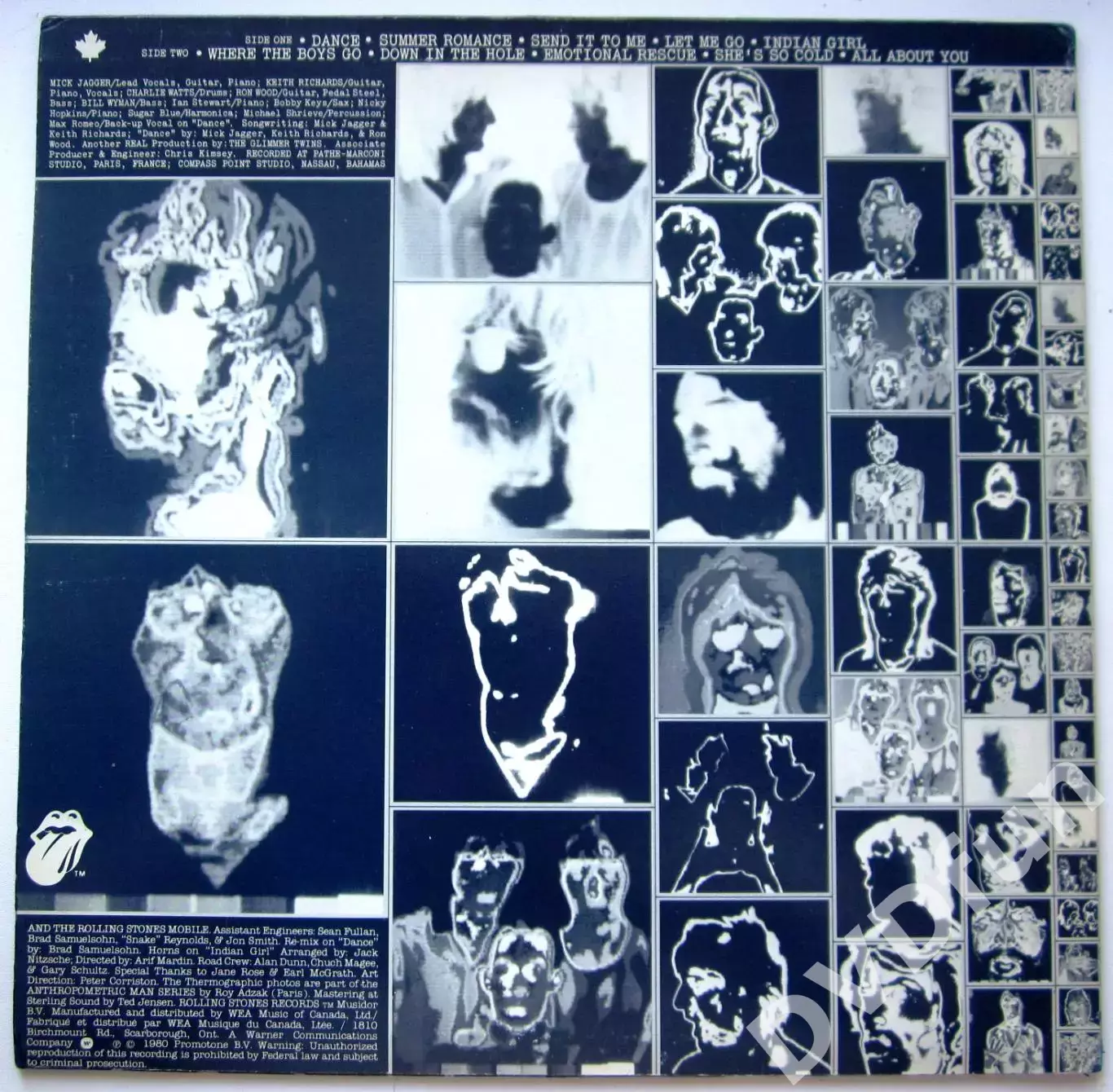 ROLLING STONES-EMOTIONAL RESCUE 1st Press CANADA LP 1980 2