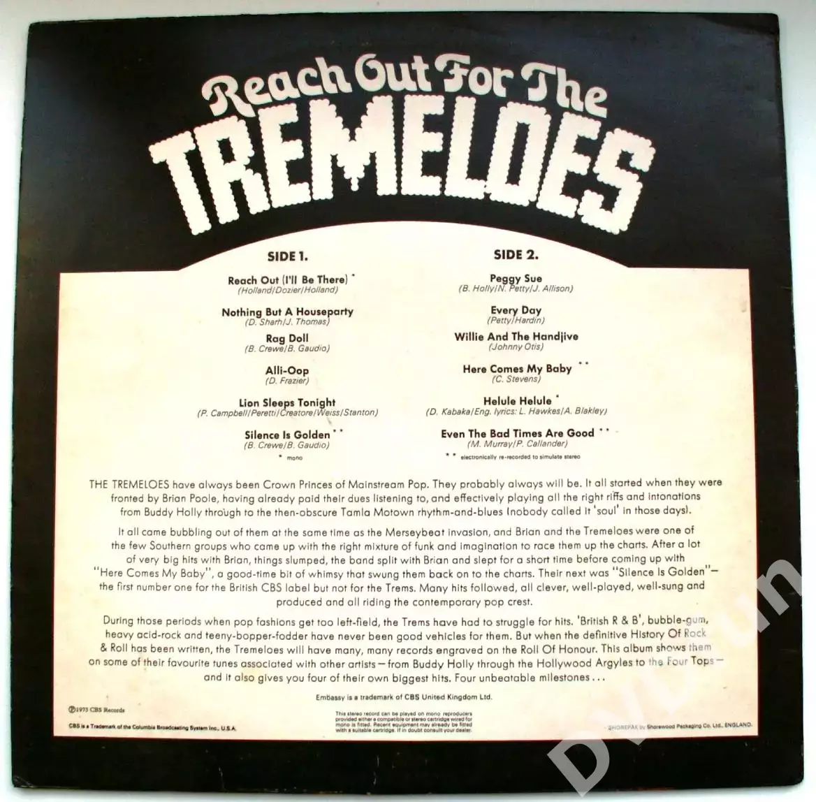 TREMELOES-REACH OUT FOR THE 1st Press UK LP 1973 1