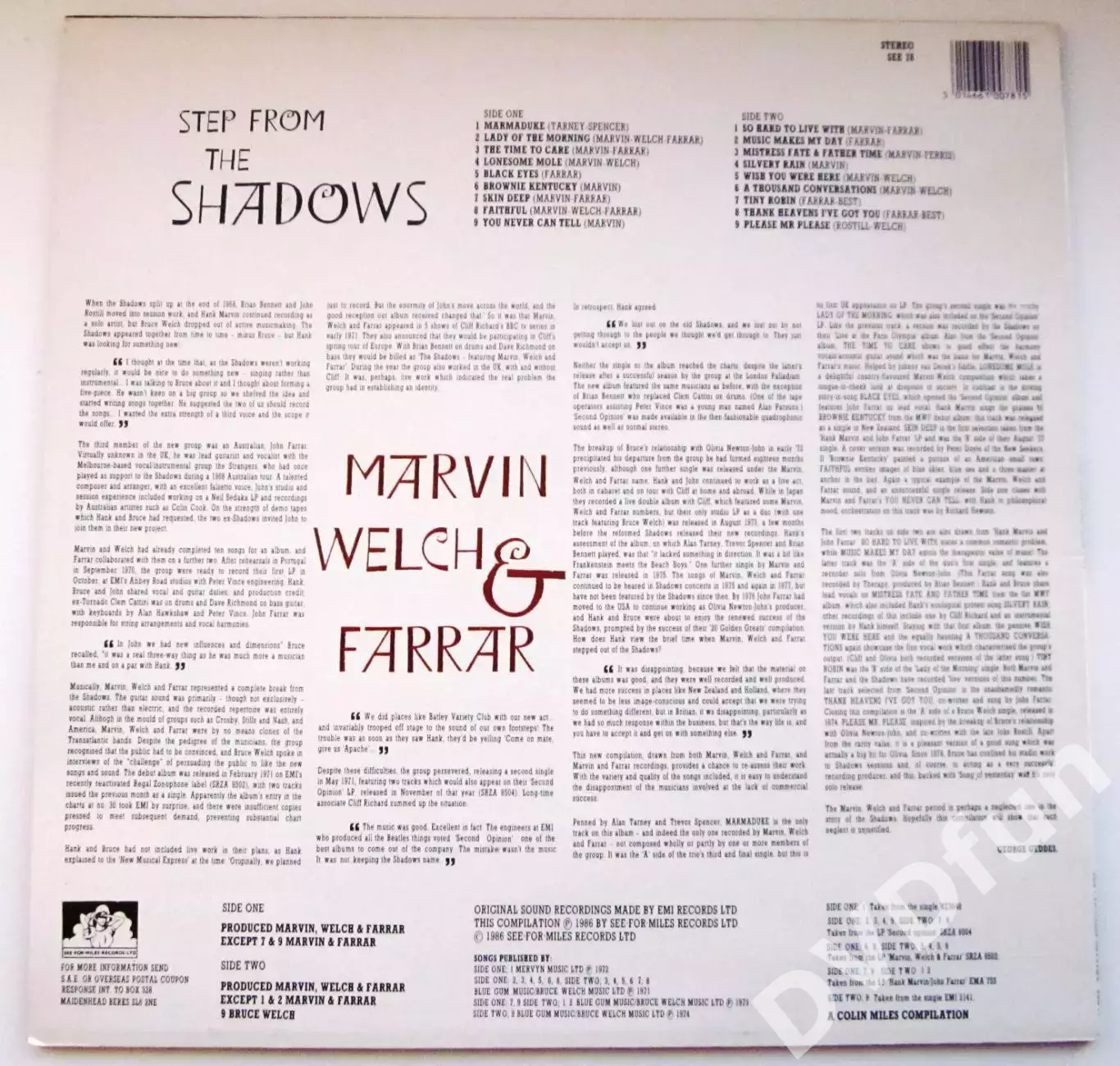 MARVIN WELCH & FARRAR-STEP FROM THE SHADOWS UK LP VERYRARE 1972 MINT/MINT 2