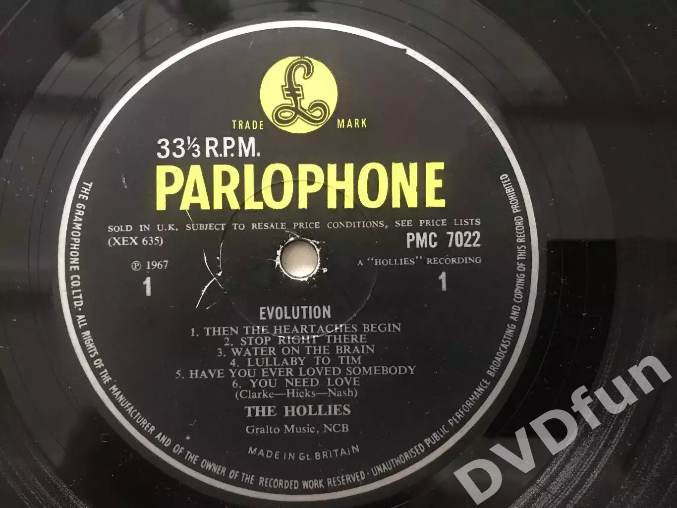 THE HOLLIES-EVOLUTION 1st Press UK LP 1967 PARLOPHONE MONO PMC 7022 RARE 5