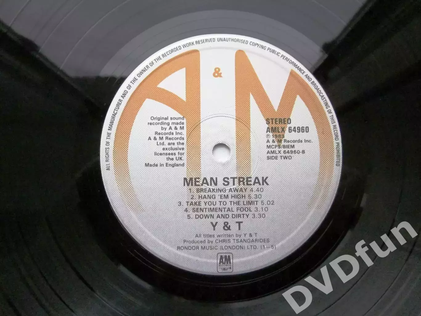 Y & T MEAN STREAK 1st UK LP A&M 1983 4