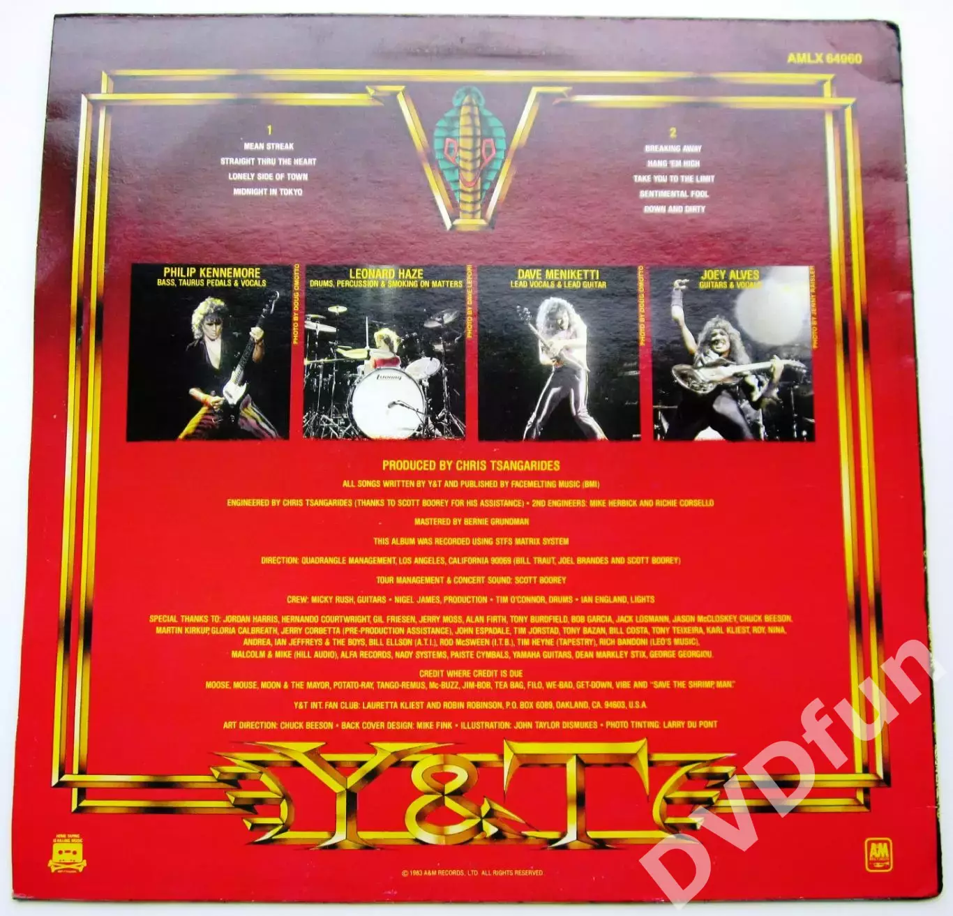 Y & T MEAN STREAK 1st UK LP A&M 1983 2