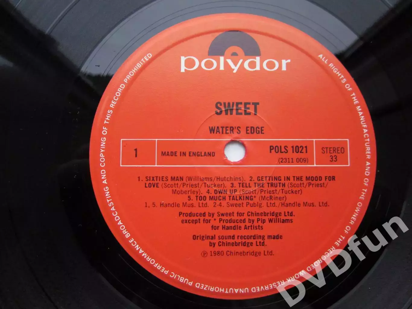 SWEET- WATERS EDGE 1st Press UK LP POLYDOR 1980 MINT/MINT MEGARARE 4