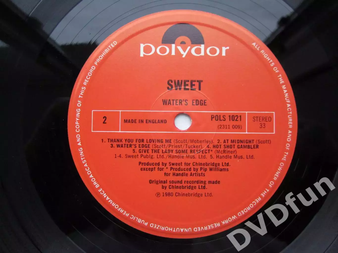 SWEET- WATERS EDGE 1st Press UK LP POLYDOR 1980 MINT/MINT MEGARARE 5