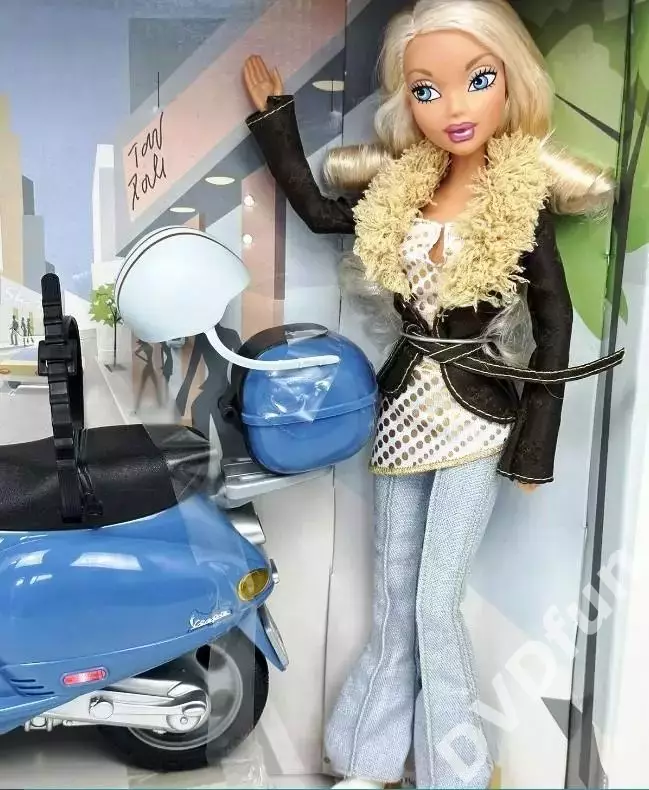 КУКЛА БАРБИ BARBIE+МОТОРОЛЛЕР MY SCENE BLUE WESPA 2003 MATTEL Inc USA ОРИГИНАЛ 3