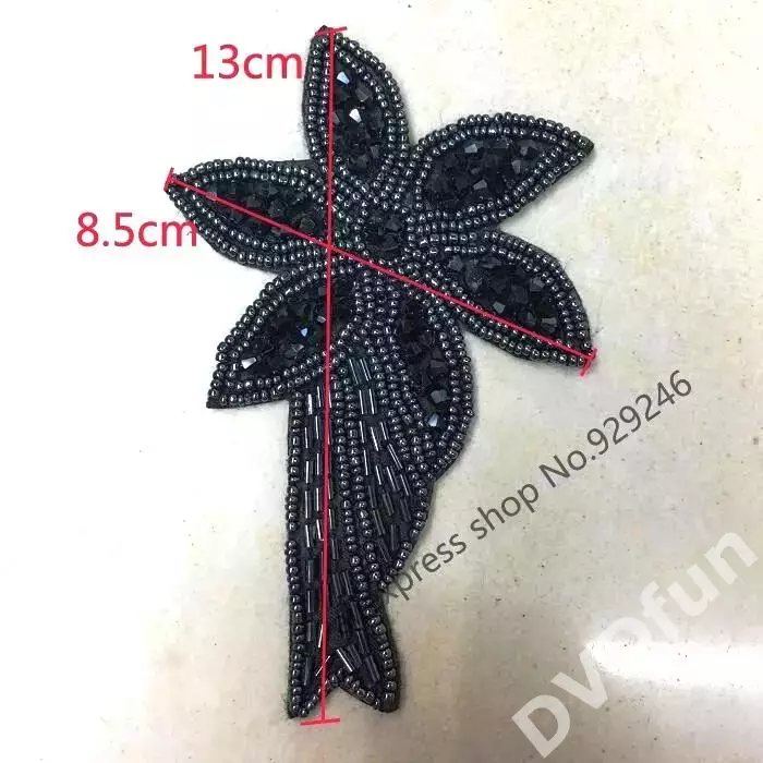 Бусины ручной работы с аппликацией 4шт цвет чёрный 5