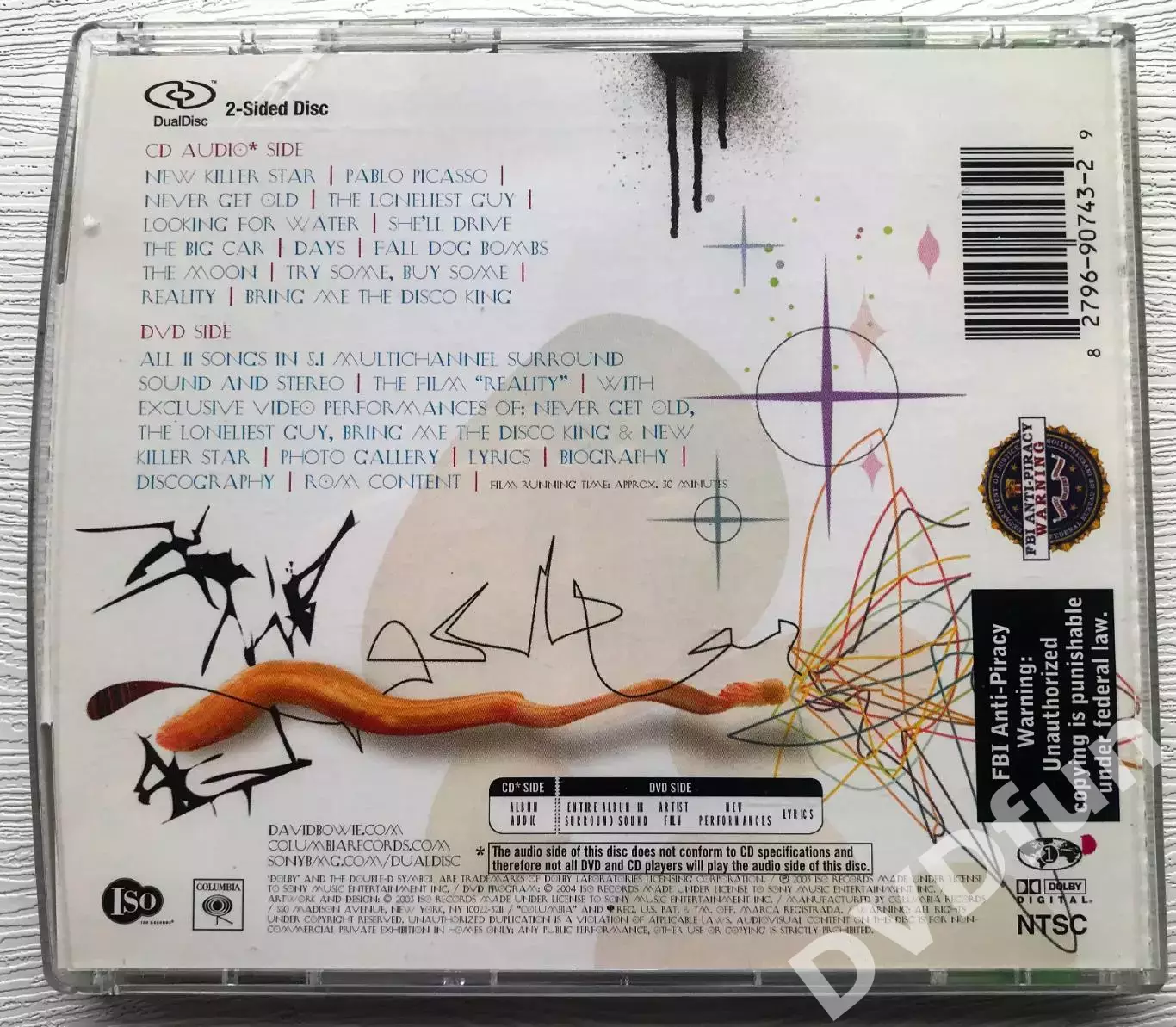 DAVID BOWIE- REALITY 2003 Hybrid DualDisc CD-DVD MULTI CHANNEL 5.1 + 2.0 STEREO 1