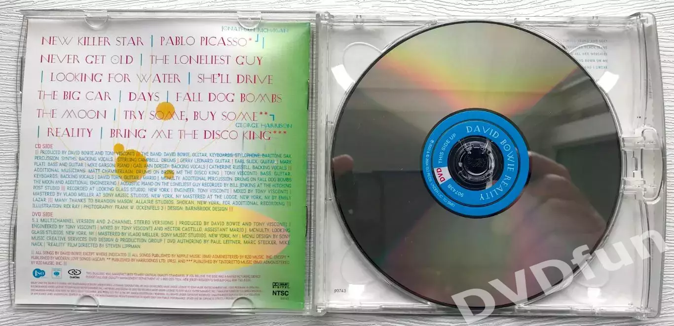 DAVID BOWIE- REALITY 2003 Hybrid DualDisc CD-DVD MULTI CHANNEL 5.1 + 2.0 STEREO 5
