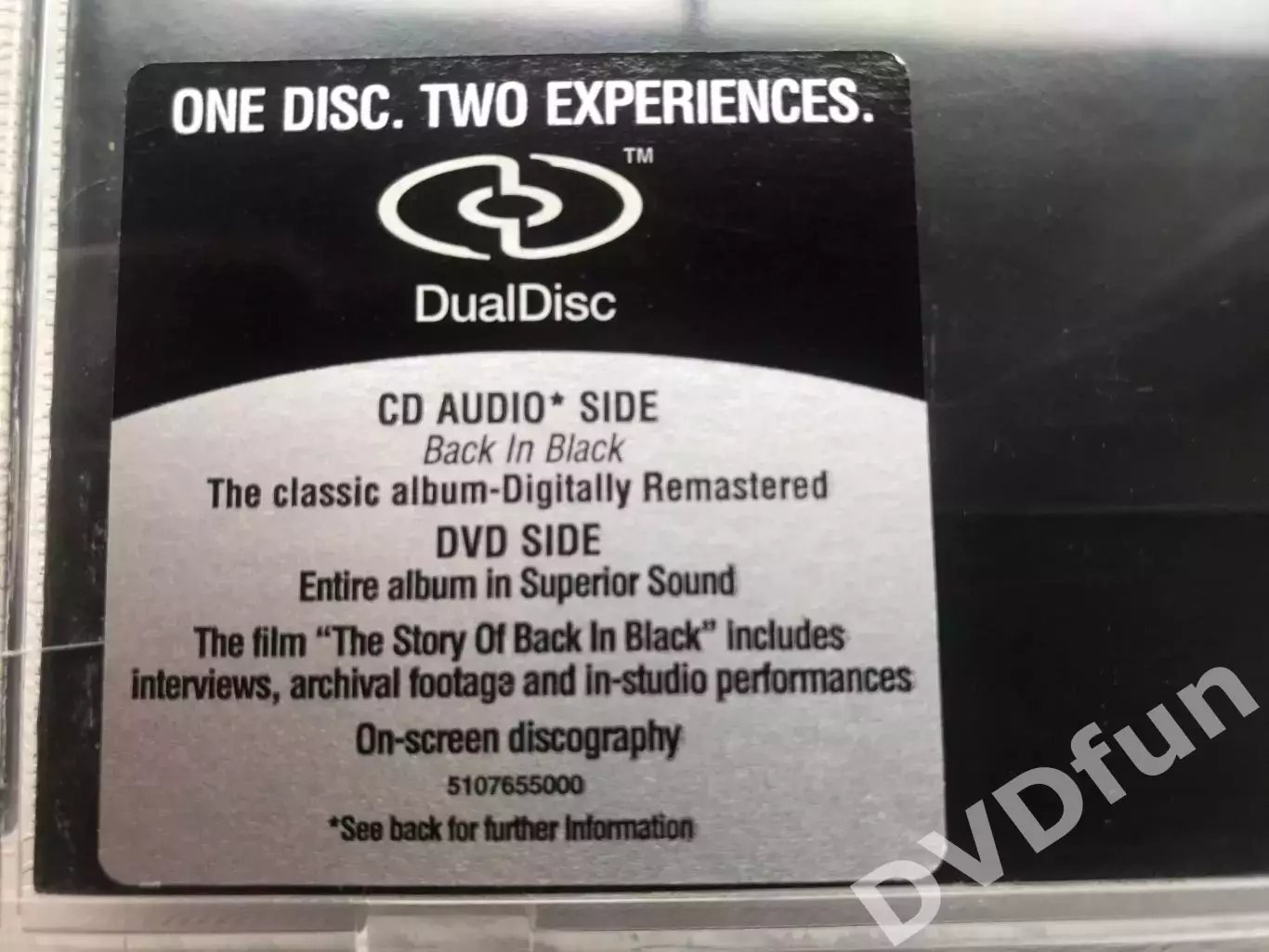 AC/DC BACK IN BLACK DualDisc CD-DVD 2.0 PCM STEREO RARE! 2