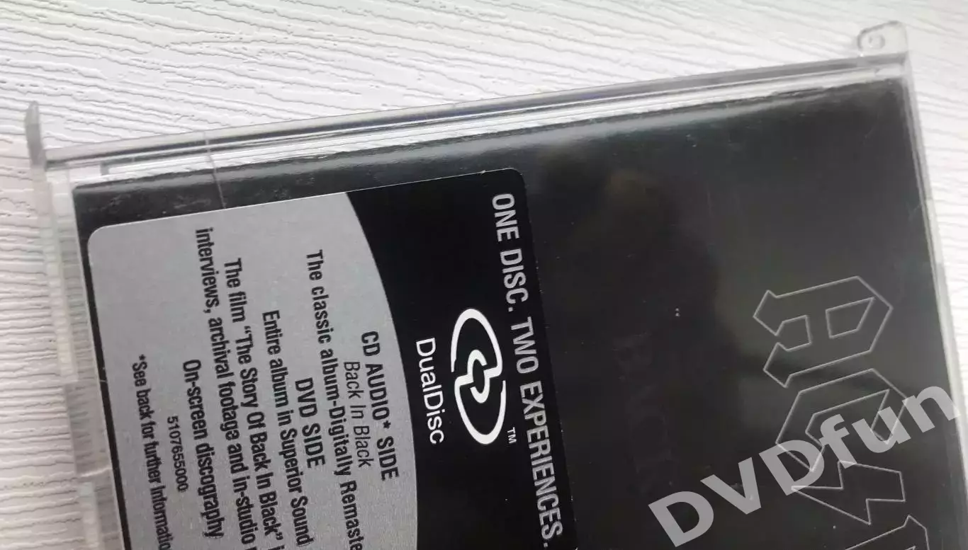 AC/DC BACK IN BLACK DualDisc CD-DVD 2.0 PCM STEREO RARE! 3