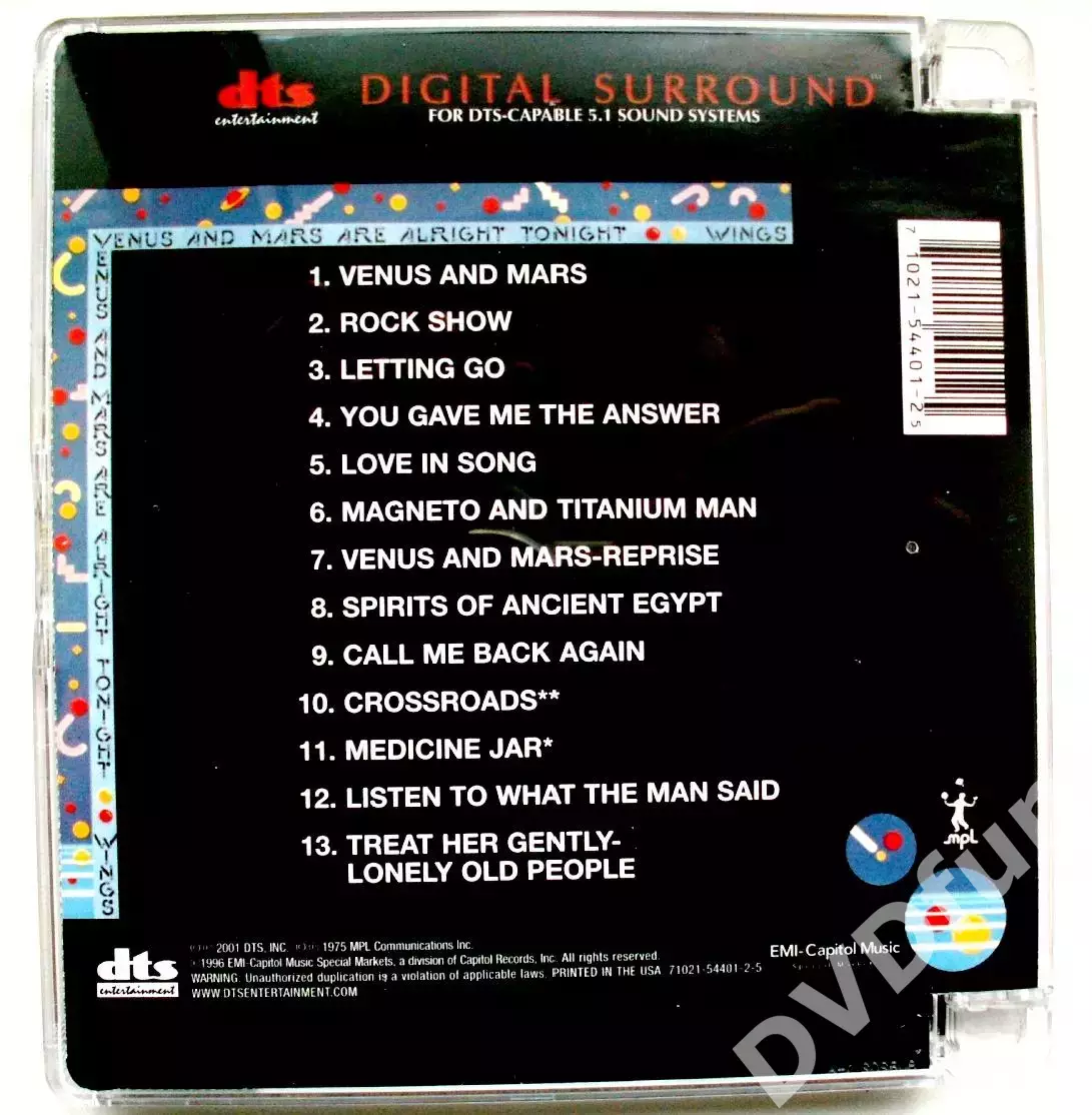 WINGS-VENUS AND MARS DTS-CD 5.1 DTS Digital Surround Sound как DVD-AUDIO 2001 1