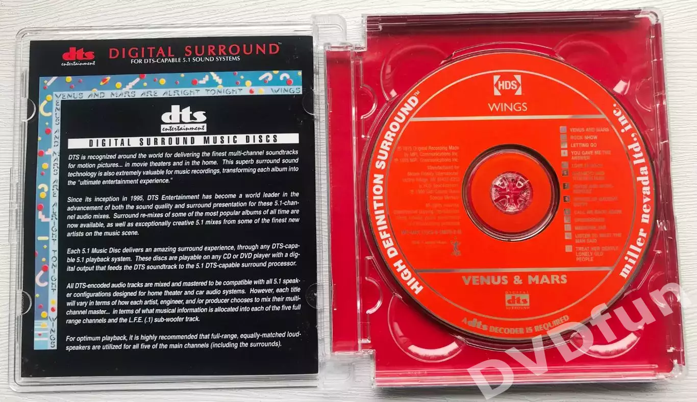 WINGS-VENUS AND MARS DTS-CD 5.1 DTS Digital Surround Sound как DVD-AUDIO 2001 5