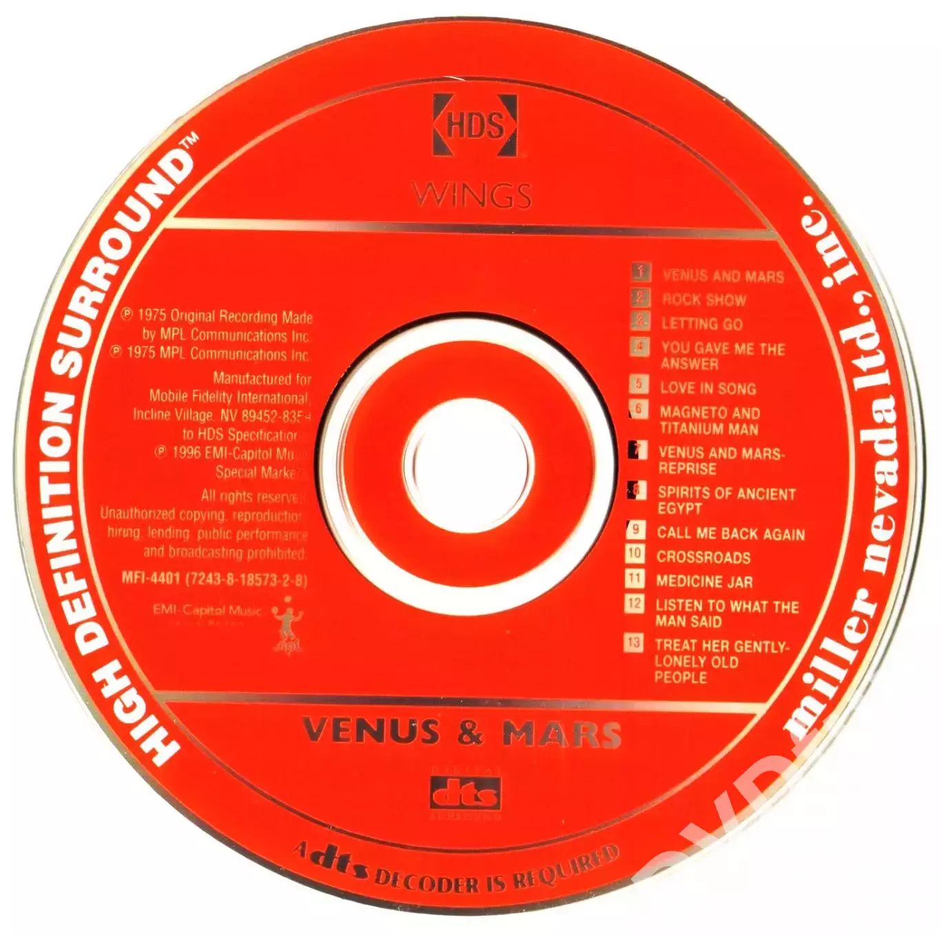 WINGS-VENUS AND MARS DTS-CD 5.1 DTS Digital Surround Sound как DVD-AUDIO 2001 7