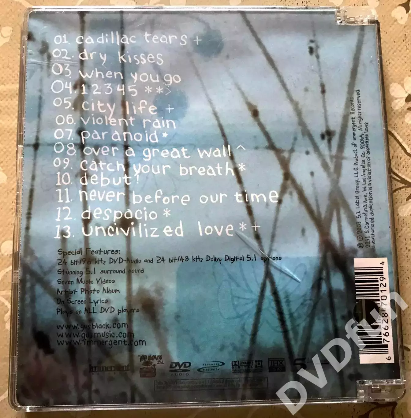 GUS BLACK- Uncivilized Love DVD-Audio 5.1 Surround Multichannel 2003 RARE 1