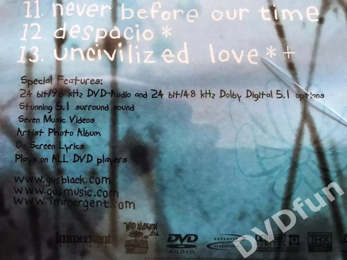 GUS BLACK- Uncivilized Love DVD-Audio 5.1 Surround Multichannel 2003 RARE 6