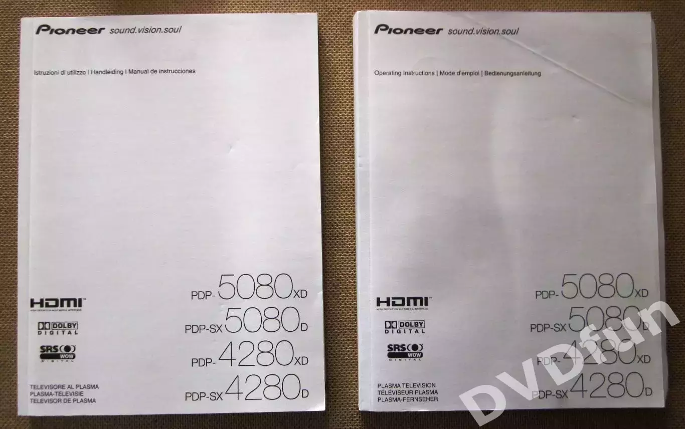 Руководство по эксплуатации PIONEER PDP-5080XD PDP-4280XD PLASMA Original