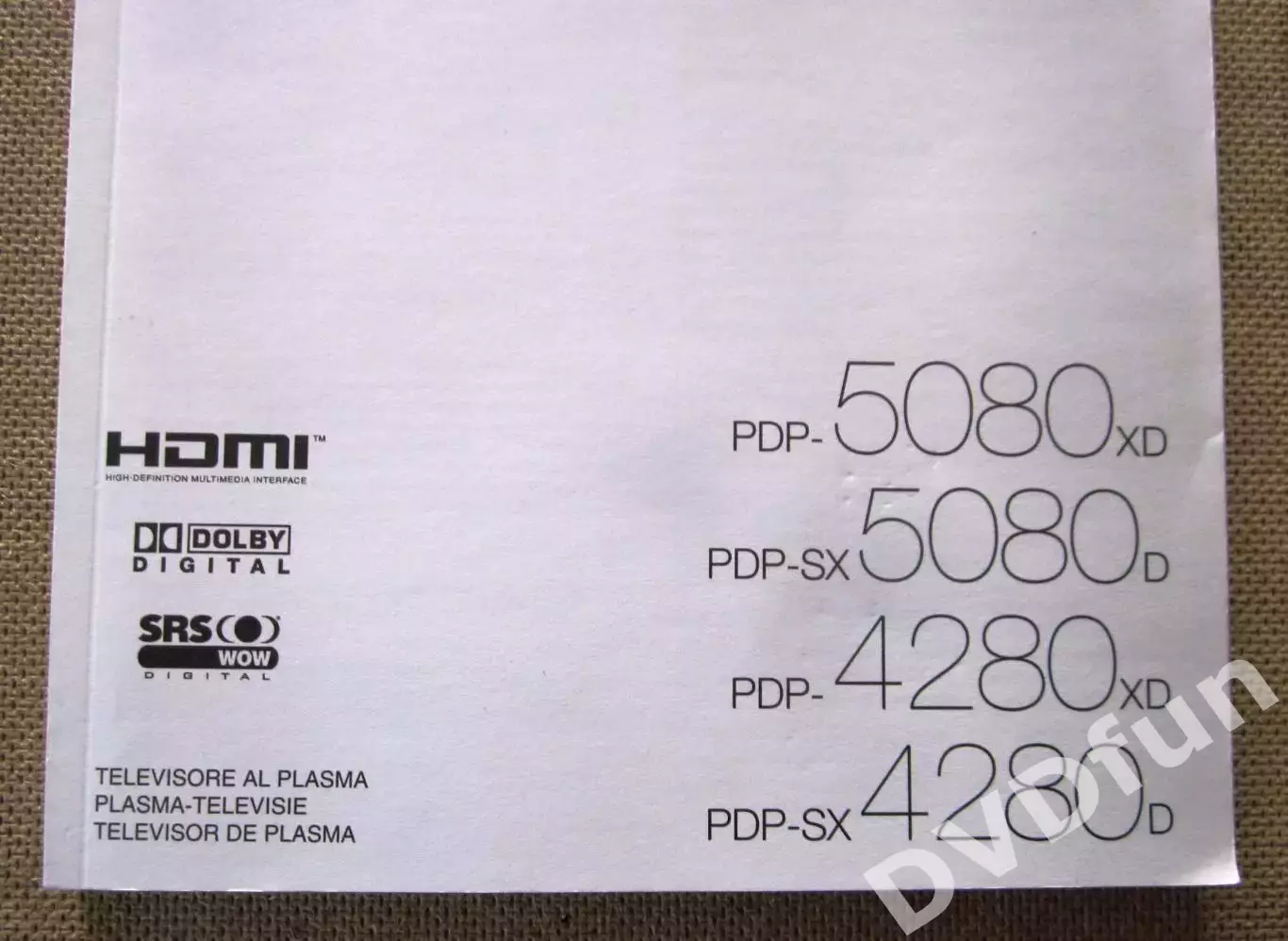 Руководство по эксплуатации PIONEER PDP-5080XD PDP-4280XD PLASMA Original 1