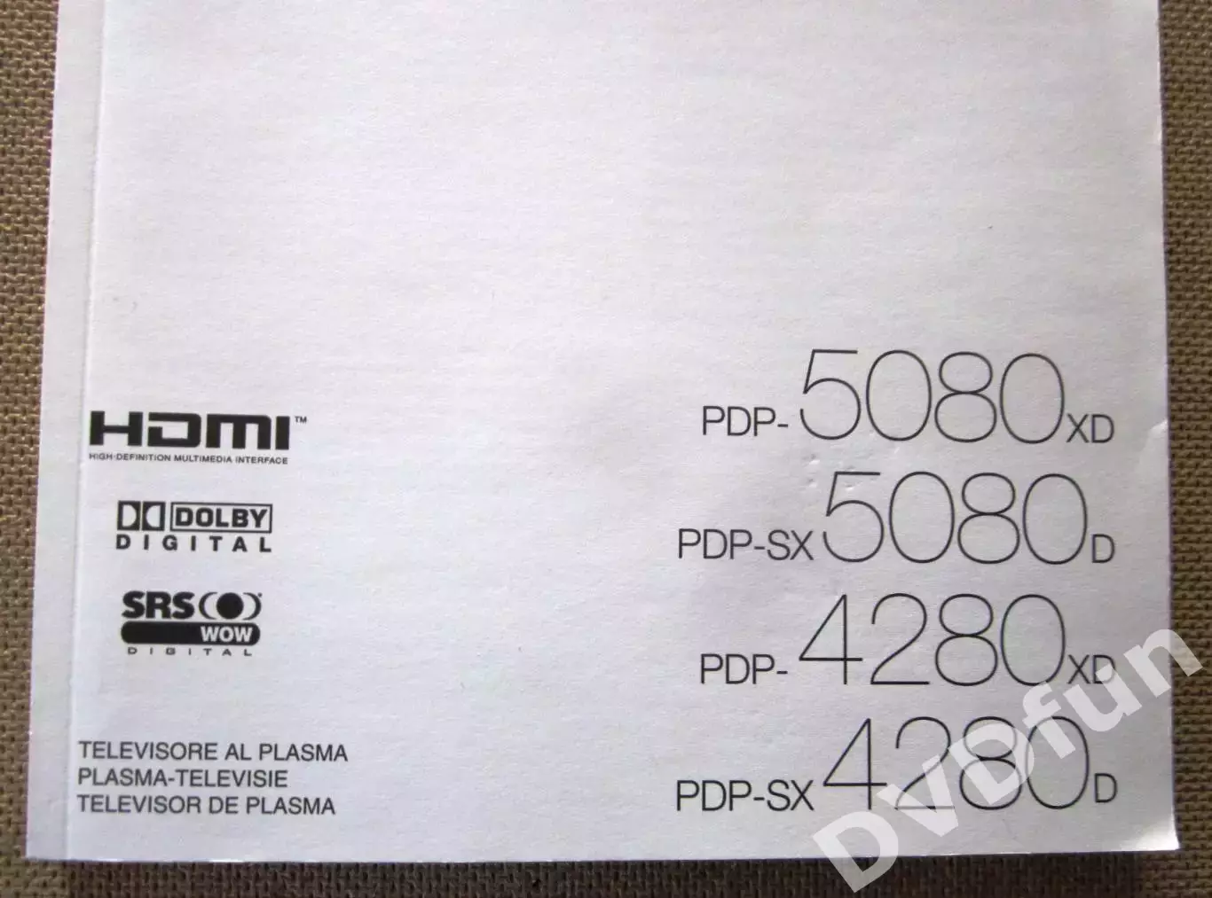 Руководство по эксплуатации PIONEER PDP-5080XD PDP-4280XD PLASMA Original 2