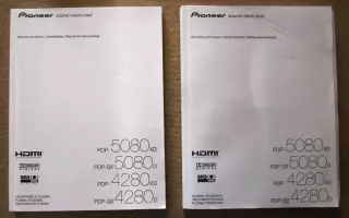 Руководство по эксплуатации PIONEER PDP-5080XD PDP-4280XD PLASMA Original