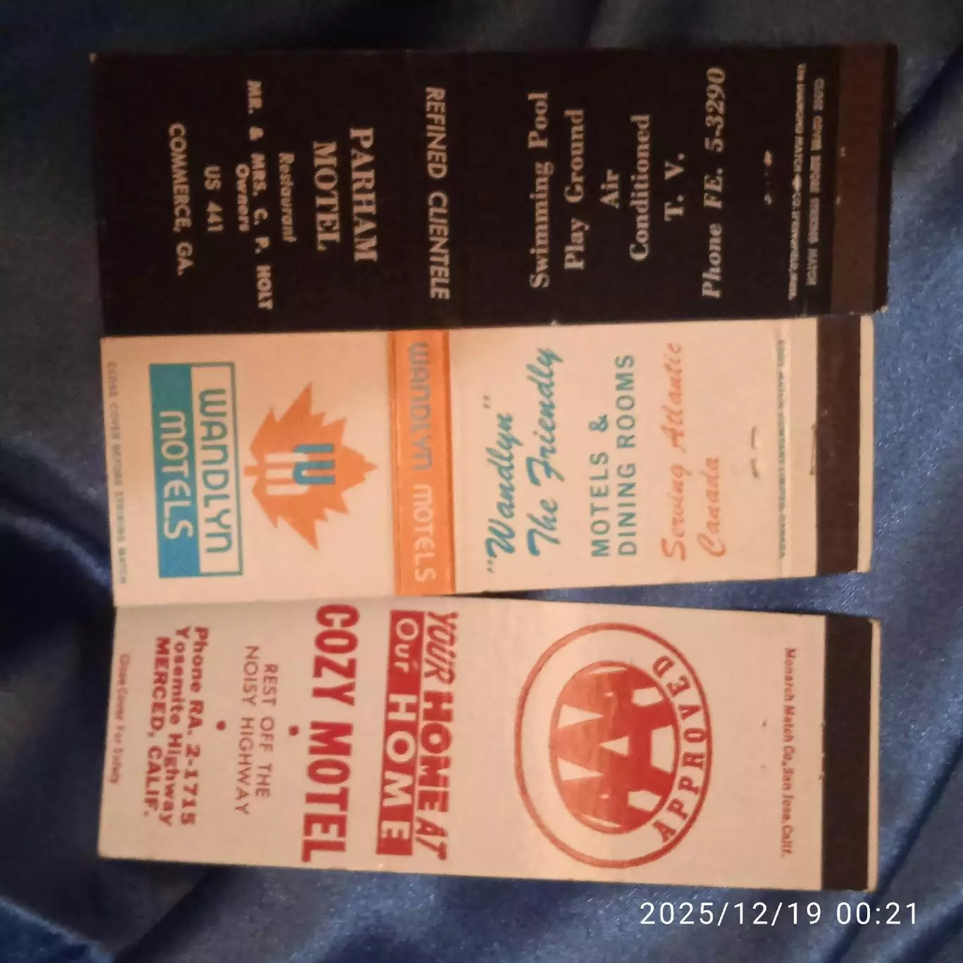 3 1970-1980 Рекламные матчбук Канада США Америка реклама спички Мотель Гостиница