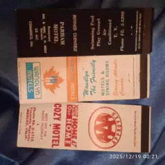 3 1970-1980 Рекламные матчбук Канада США Америка реклама спички Мотель Гостиница