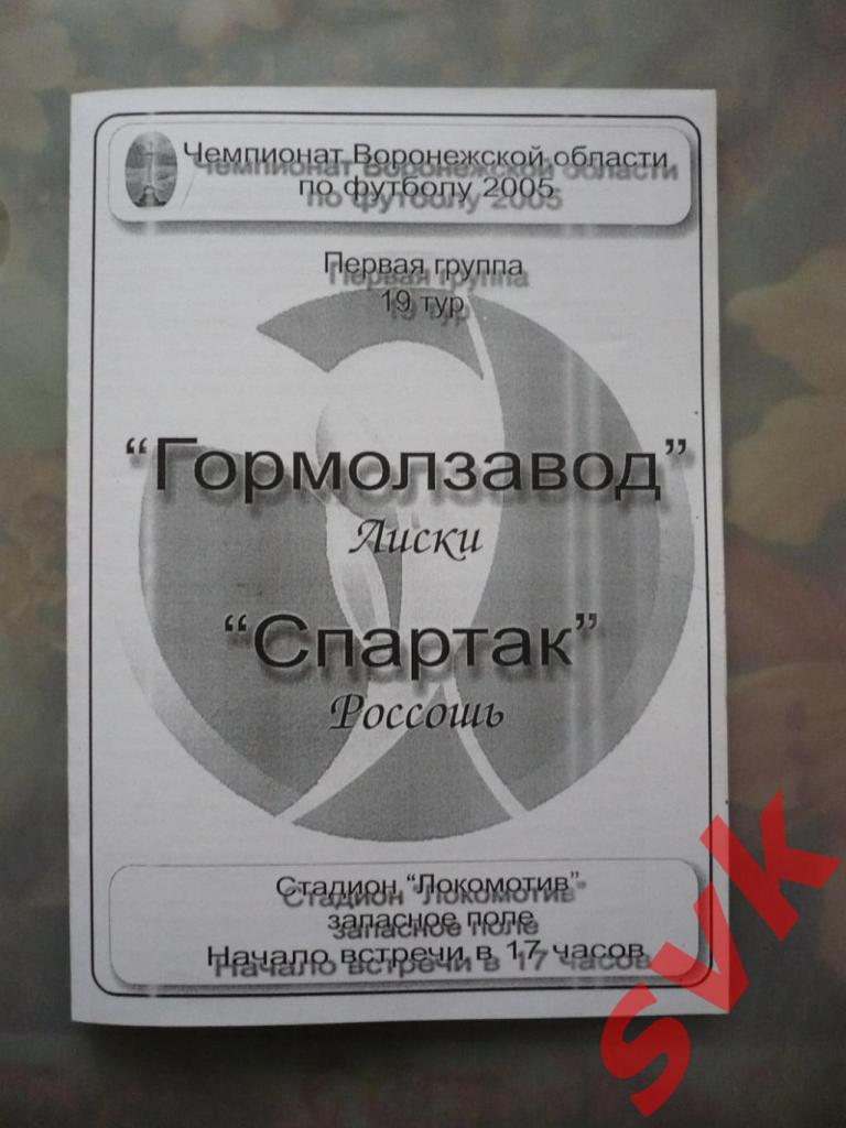 Гормолзавод Лиски-Спартак Россошь2005 19 тур