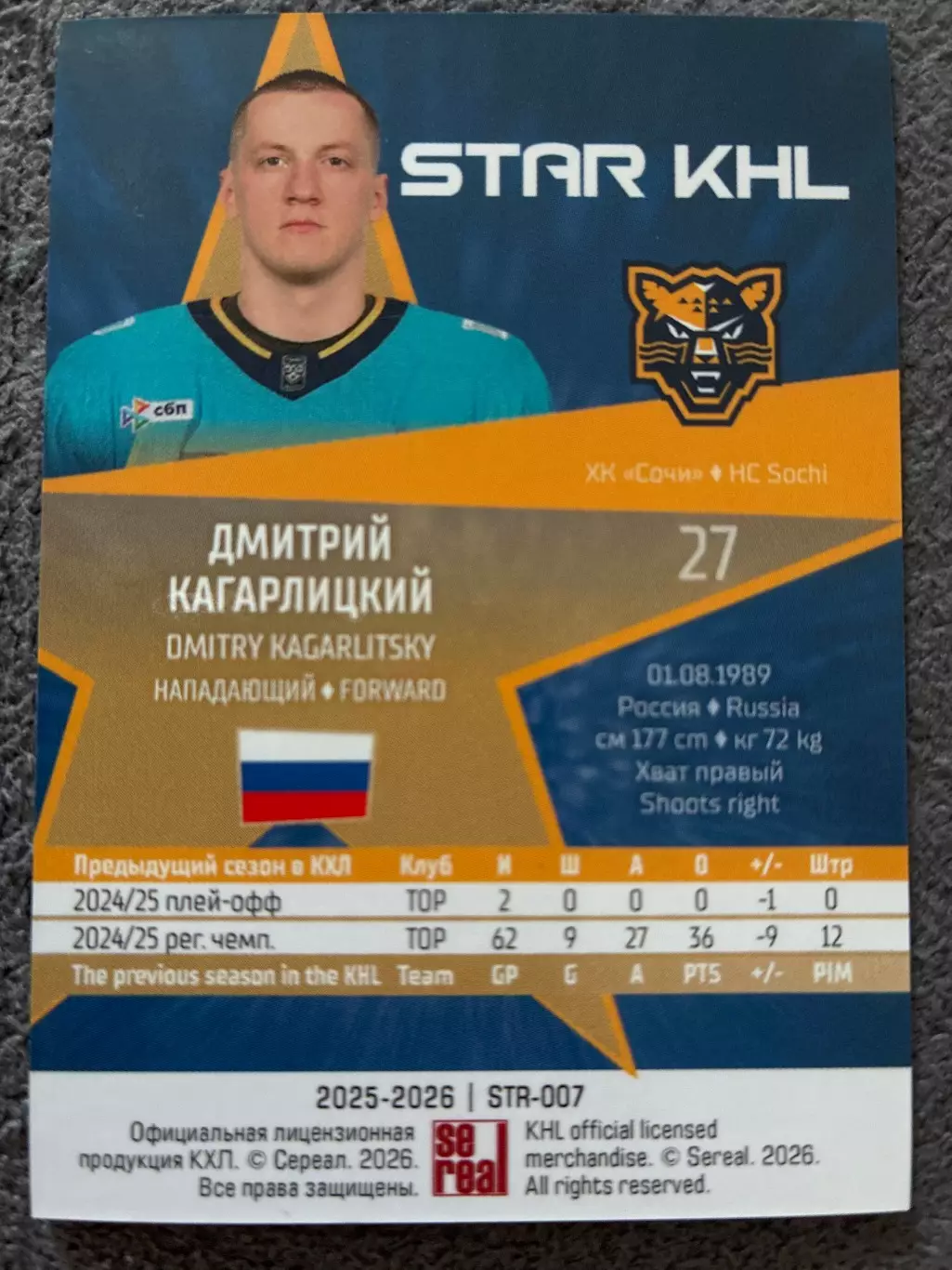 Хоккей. Дмитрий Кагарлицкий 1