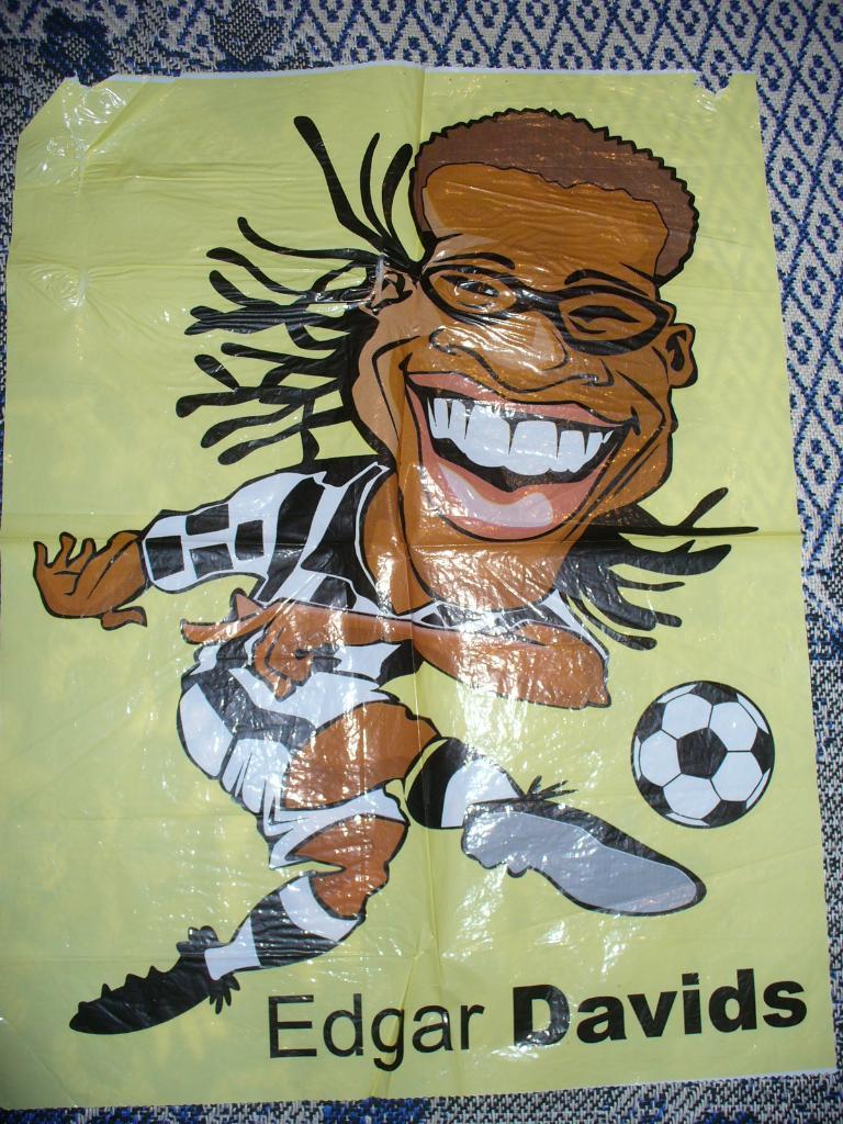 РЕДКИЙ ПОСТЕР ПЛАКАТ 1990-2000-е EDGAR DAVIDS Эдгар Давидс Juventus Ювентус Шарж