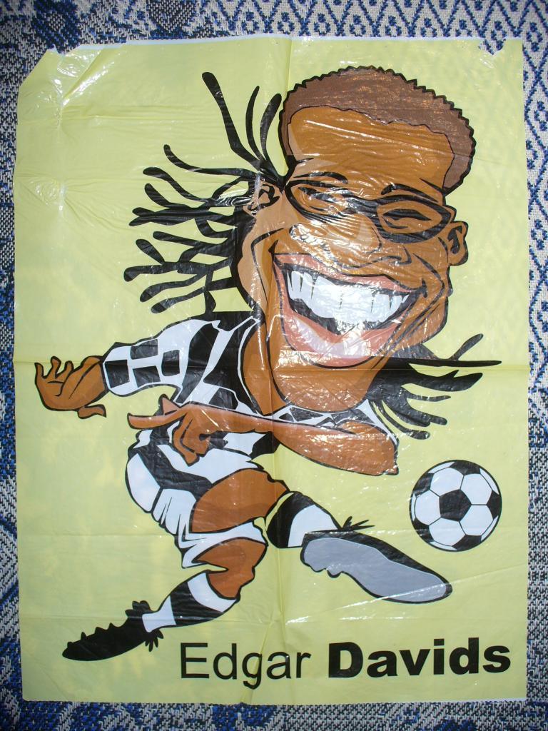 РЕДКИЙ ПОСТЕР ПЛАКАТ 1990-2000-е EDGAR DAVIDS Эдгар Давидс Juventus Ювентус Шарж 1