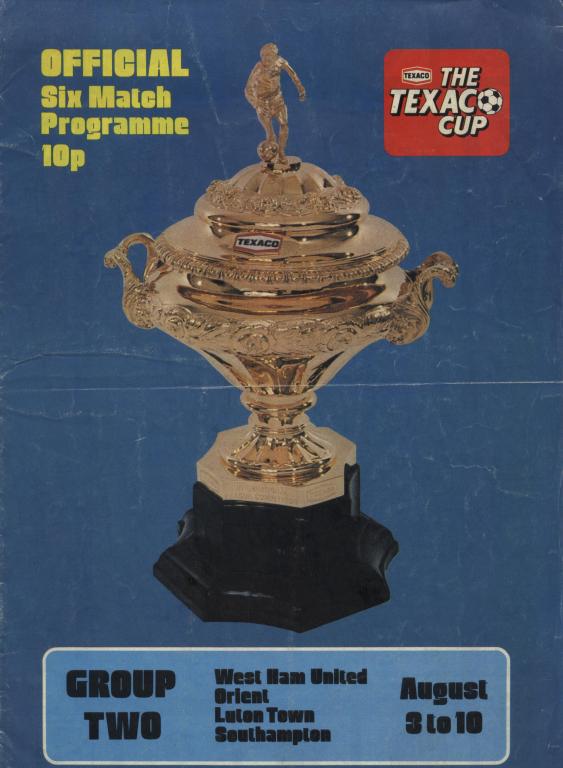 The TEXACO CUP 03-10.08. 1974-5 общая программа турнира