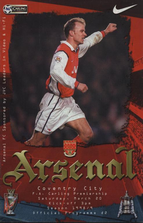 Arsenal London v Coventry City 20.03. 1999 офиц