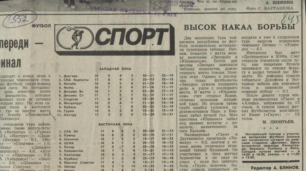 Впереди - финал. Высок накал борьбы. 1985 (552)