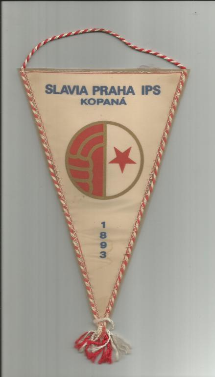 SLAVIA PRAHA IPS kopana (Praha - CSSR) 1893 вымпел 3,5 х 12,5 см (одностор.