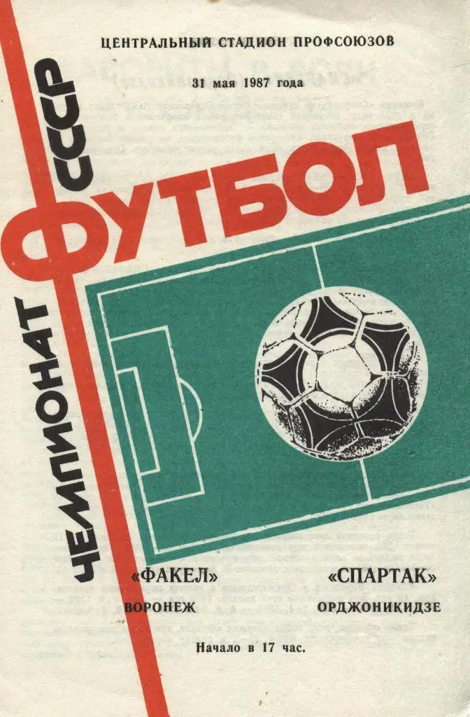 Факел Воронеж - Спартак _Орджоникидзе_31.05. 1987