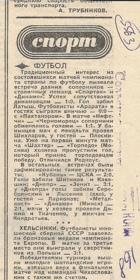 Футбол. Новости высшей лиги. 1985_(5563)