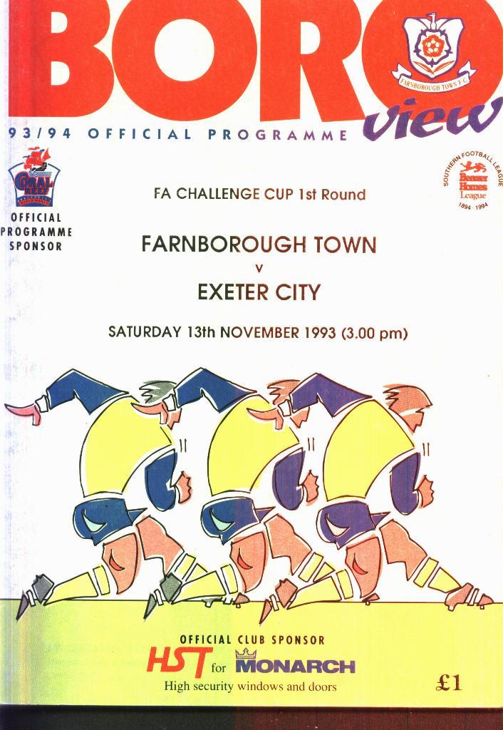 Farnborough _Town _v _Exeter _City _13.11. 1993 _ FA Challenge Cup
