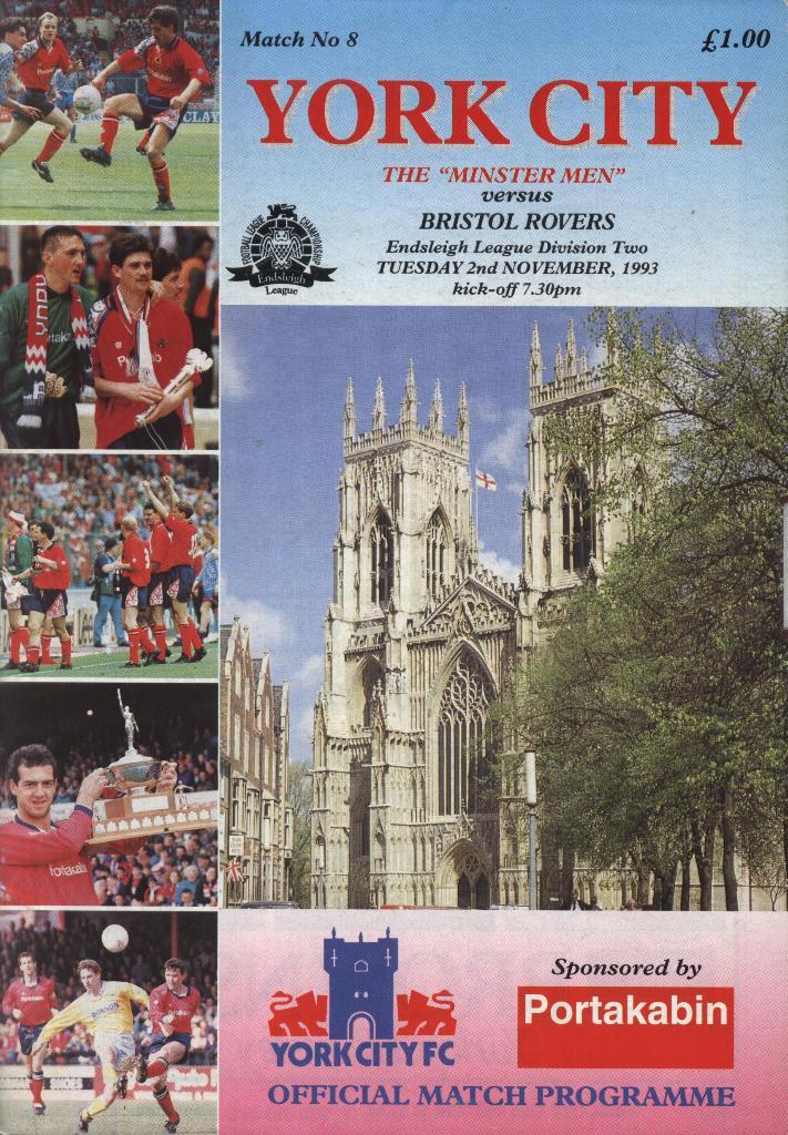 York _City_v_Bristol _Rovers _02.11. 1993 Endsleigh League div. two