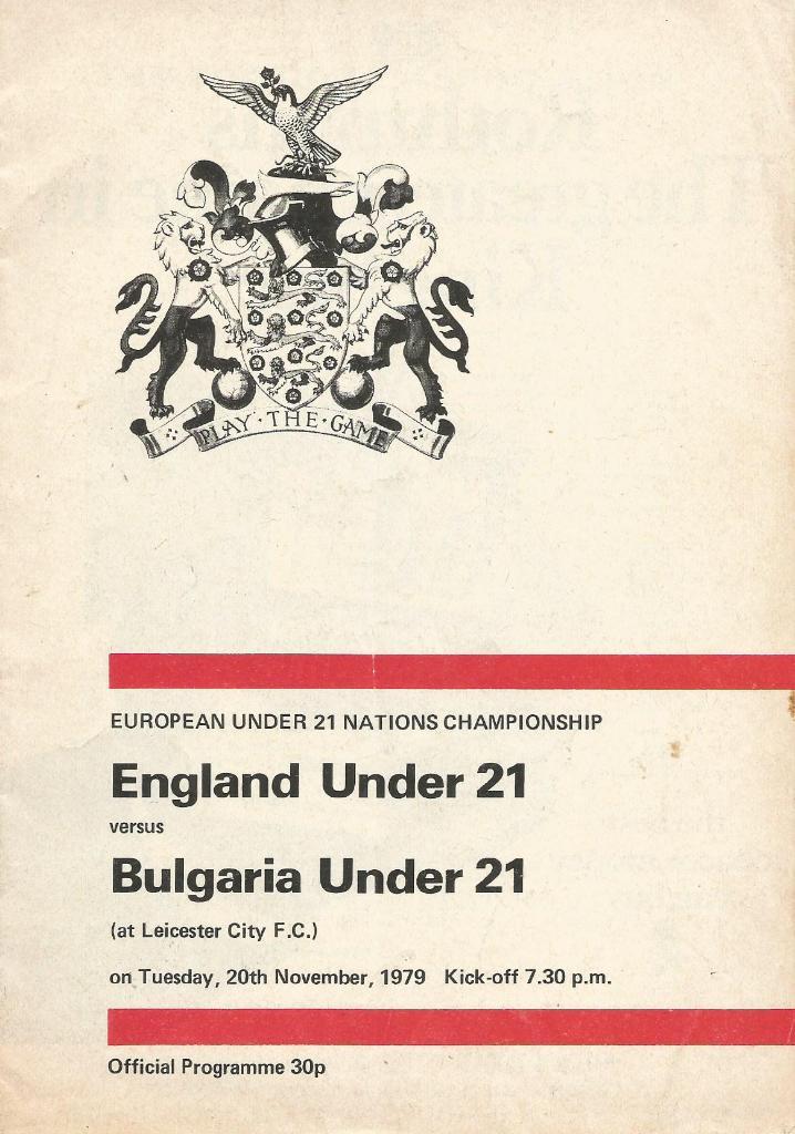 England U-21 v Bulgaria U-21_20.11. 1979 (European U-21 nat. Championship)