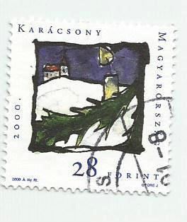 марка. почта Венгрии. Karacsony. 2000. гашеная