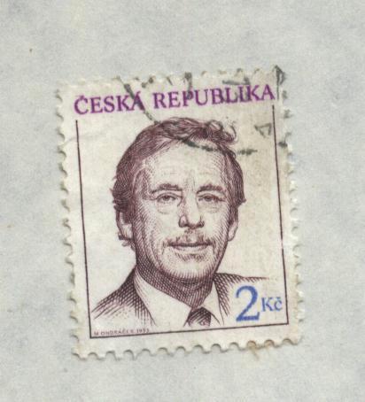 марка . почта Ceska Republika_ 2 kc_гашеная ,