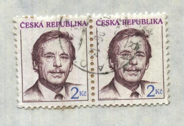 марка . почта Ceska Republika_ 2 kc_гашеная. (лот из 2х марок)