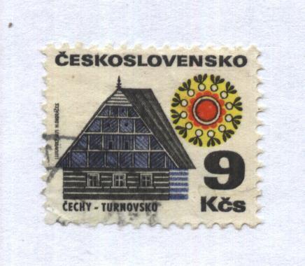 марка . почта Ceskoslovensko_Cechy- Turnovsko_гашеная ,