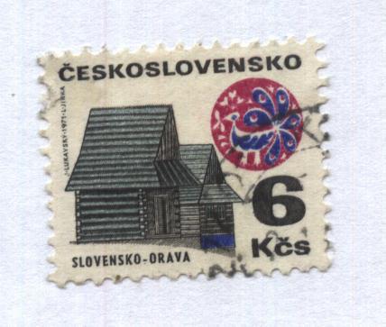 марка . почта Ceskoslovensko_Slovensko- orava_гашеная .