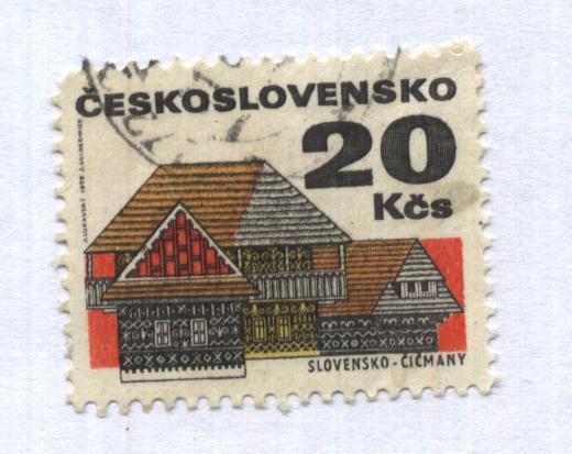 марка . почта Ceskoslovensko_Slovensko- cicmany_гашеная .