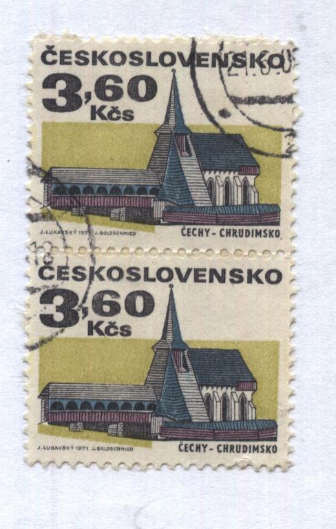 марка . почта Ceskoslovensko_Cechy- Chrudimsko_гашеная .(лот из 2х марок)
