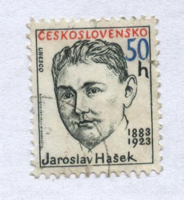 марка . почта Ceskoslovensko_Jaroslav_Hase k. _гашеная,