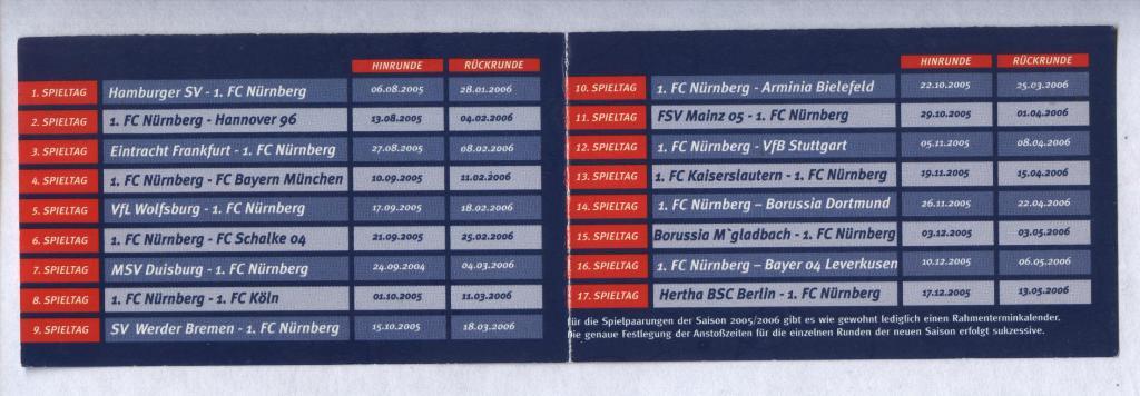1 FC Nurnberg (spielplan 2005-2006) (на_нем.яз.) карманный_буклет 1