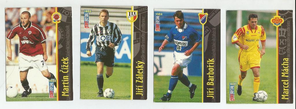 лот из 4 карточек _ (Czech Republic) _Cesky_fotbal-1998-cards