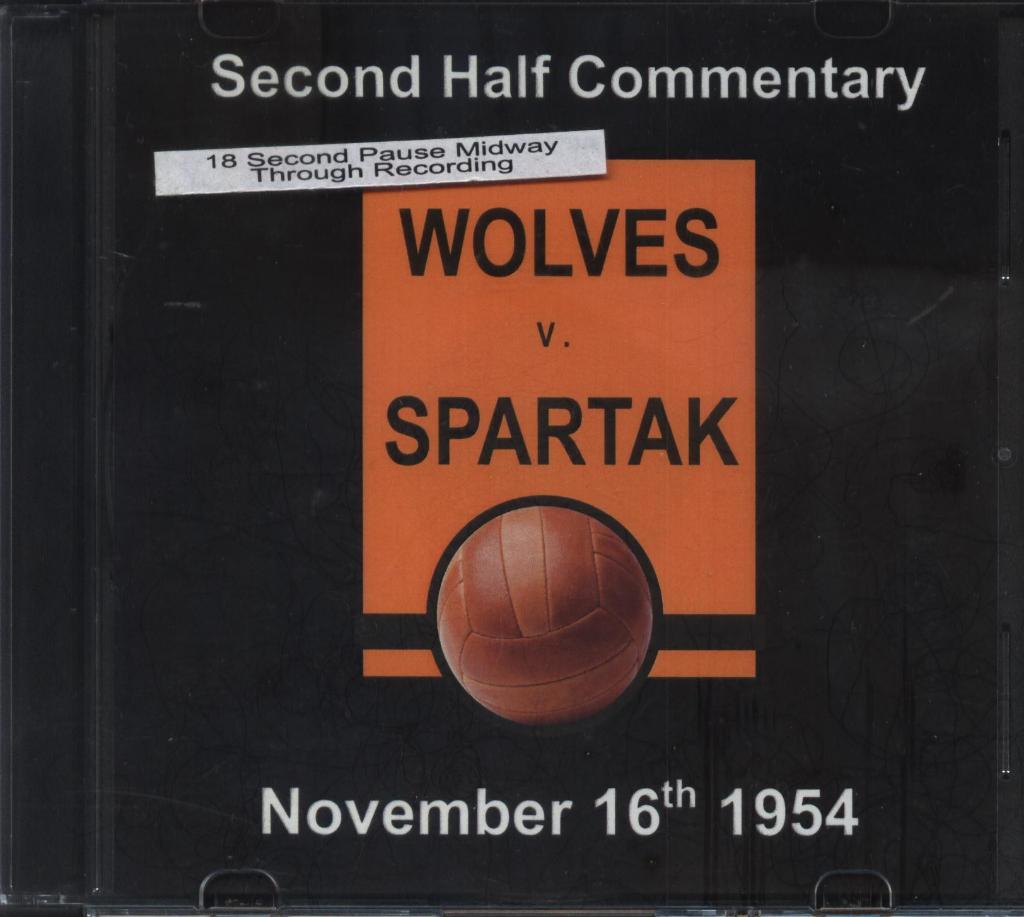 Диск CD Second Half commentary ARSENAL London v SPARTAKMoscow 16.11. 1954