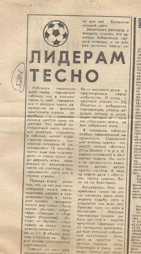 Обзор матчей второй лиги. 1979 (5706)